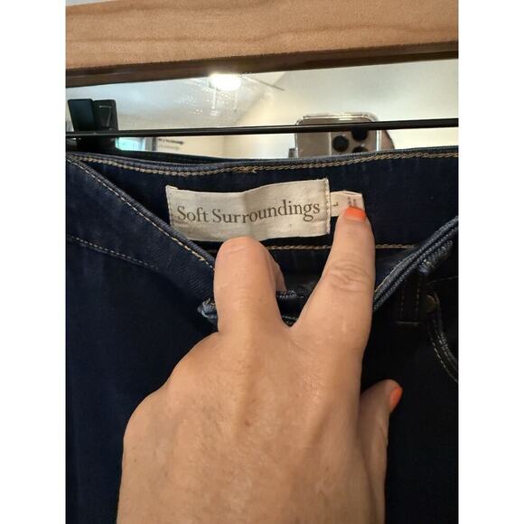 Soft Surroundings Supremely Soft Jeans High Rise Skinny Ankle Dark Wash Large - Picture 3 of 5